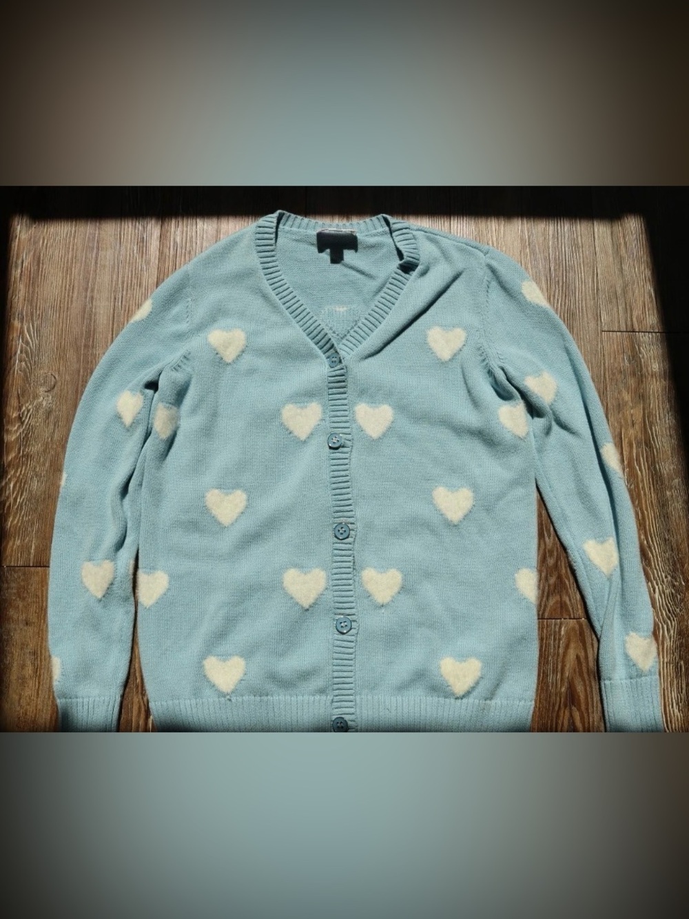 Dreamy Soft Girl Heart Cardigan Cottagecore Womens XS